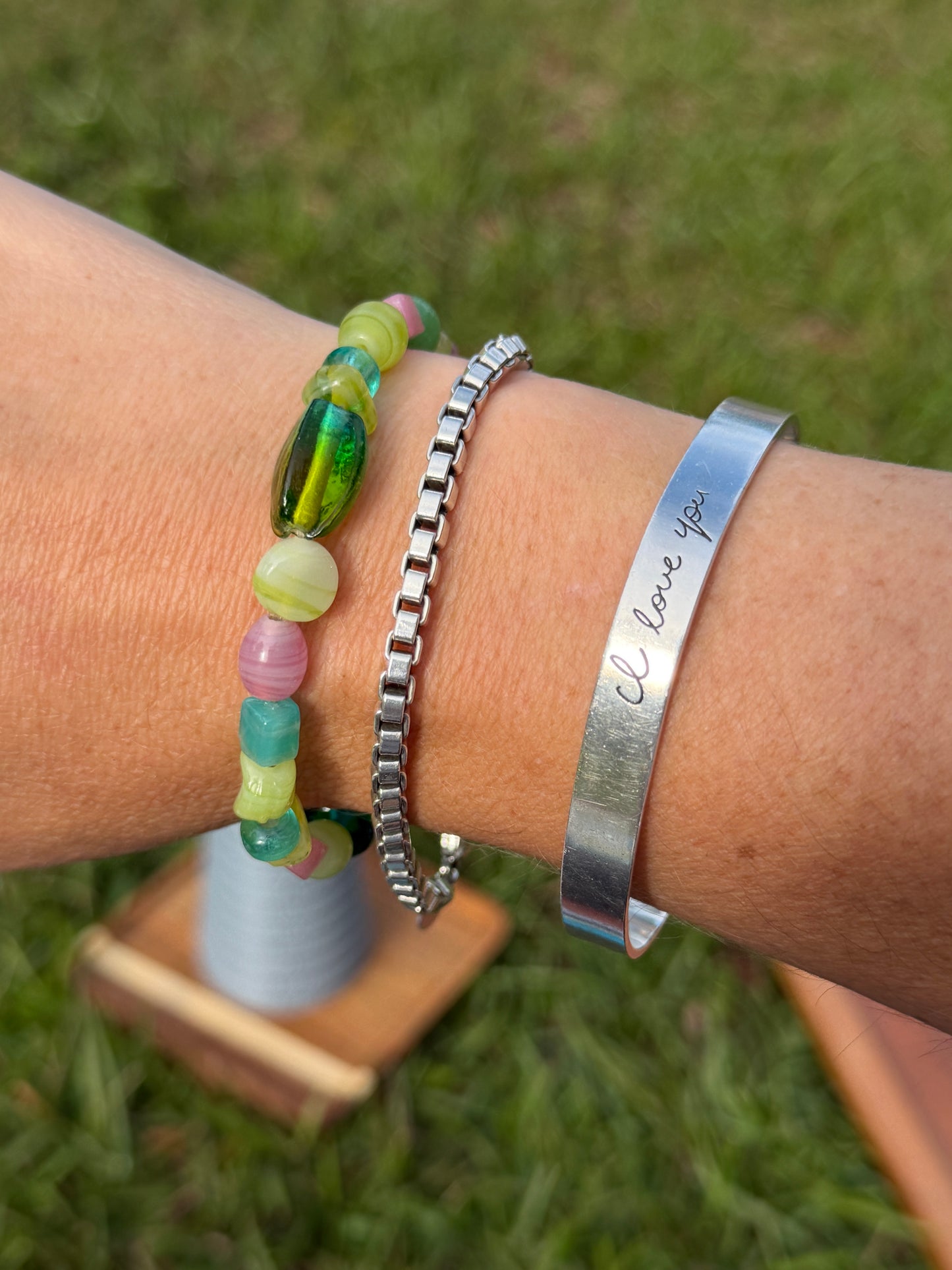 Pink & Green - Glass