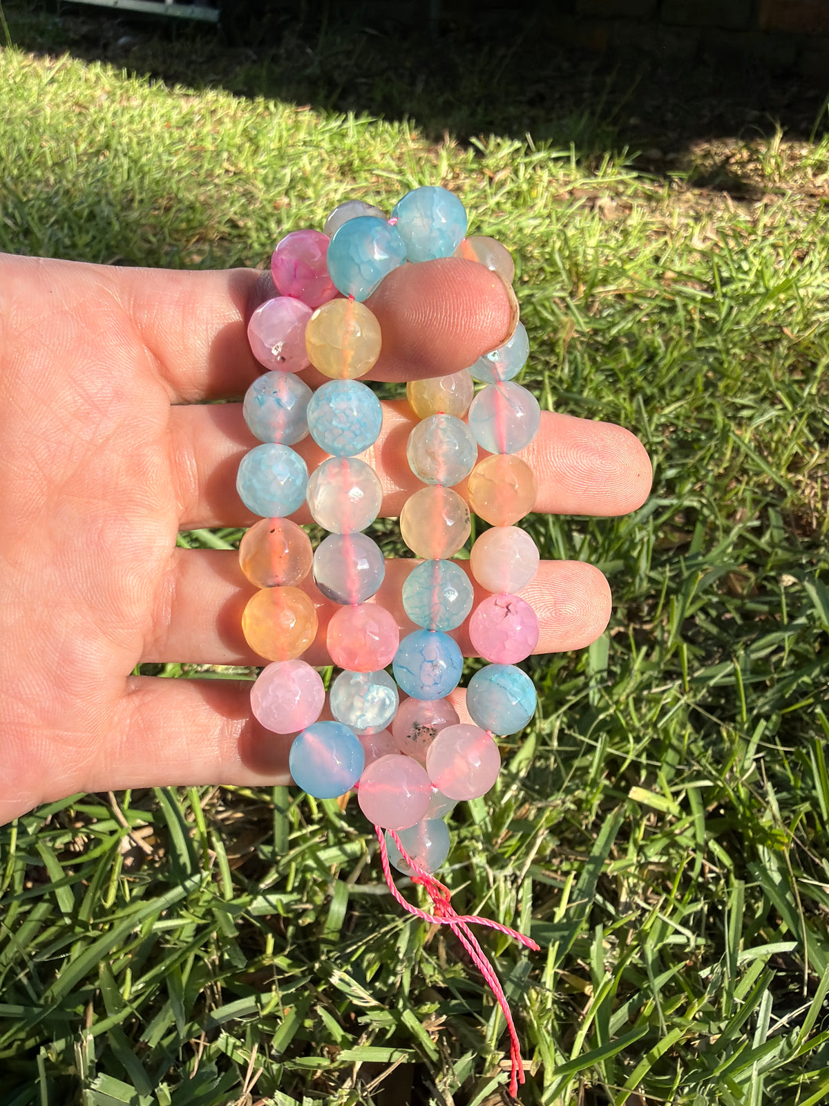 Cotton Candy Faceted Jade