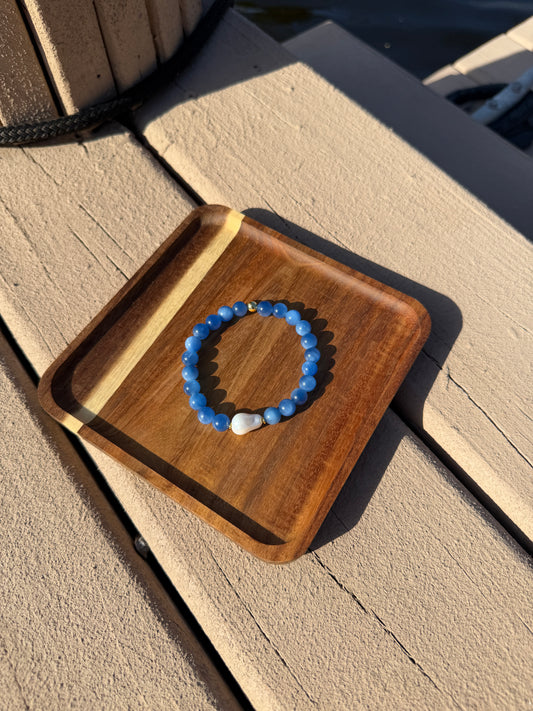 Blue Aventurine with Pearl