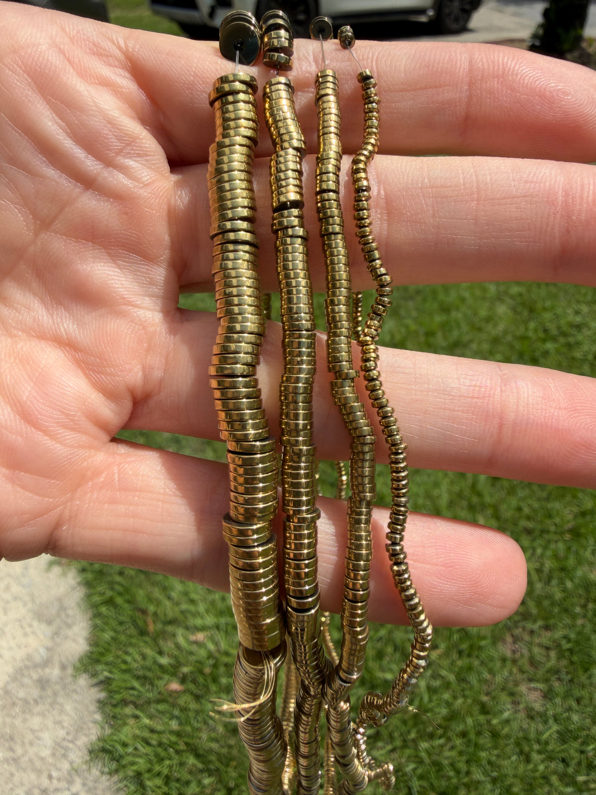 Gold Disc Hematite